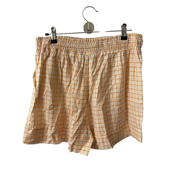 NWT Greylin Large Casual Shorts Beige Orange Print Rayon Cuffed Pockets - Picture 7 of 8